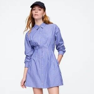 New GAP Stripe Poplin Mini Shirtdress Size M